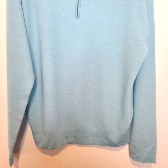 PETER MILLAR Crown Crafted Men's Victory Cashmere-Silk Quarter-Zip Blue … - Picture 6 of 11